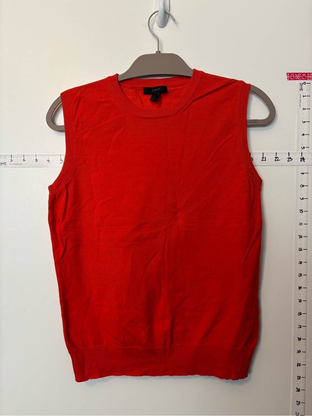 JCrew Orangey Red Sleeveless Knit Shell size M